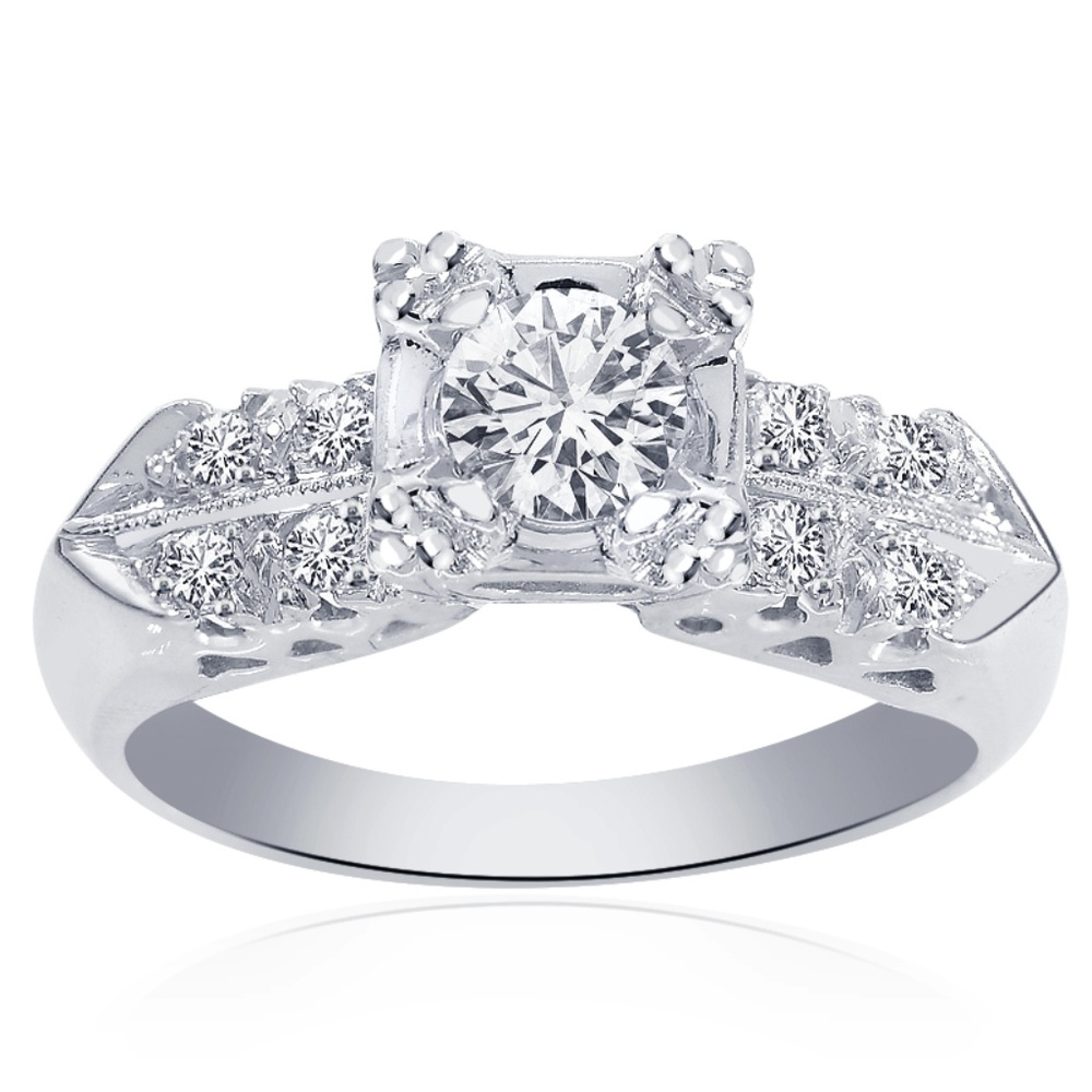 0.45 Carat Diamond Antique Style Engagement Ring